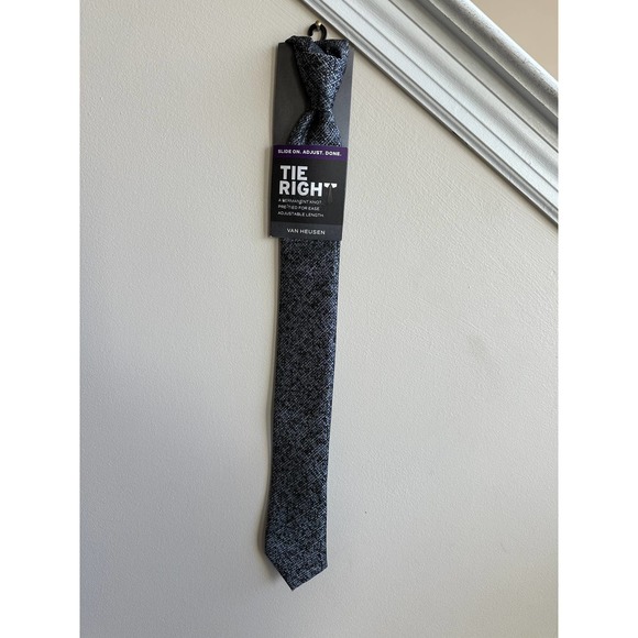 Van Heusen grey sheen tie,"Tie Right" NWT, adjustable length. - Picture 1 of 10